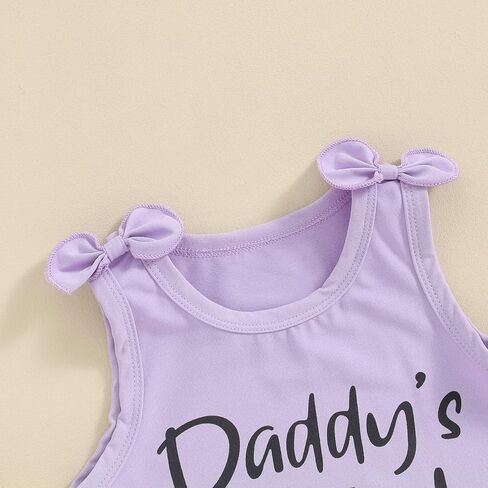 Fernvia Toddler Baby Girl Summer Clothes Sleeveless Tank Tops Shorts Set | 12-18 Months,18-24 Months,2T 3T 4T 5T 6T 7T,Kids,2Pcs Outfits, Daddy Girl Print,Cotton Blend in Saudi Arabia