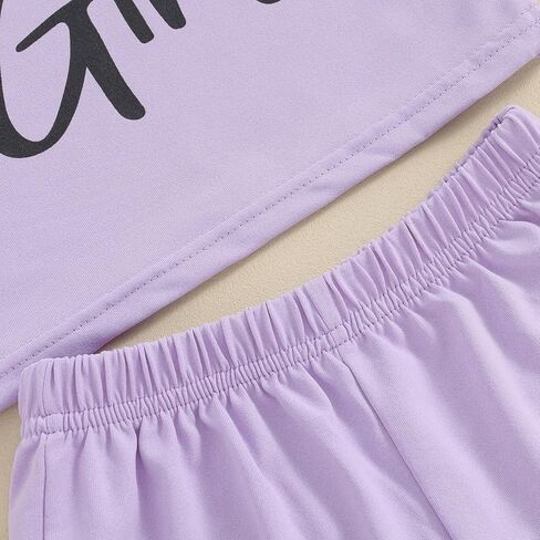 Fernvia Toddler Baby Girl Summer Clothes Sleeveless Tank Tops Shorts Set | 12-18 Months,18-24 Months,2T 3T 4T 5T 6T 7T,Kids,2Pcs Outfits, Daddy Girl Print,Cotton Blend in Saudi Arabia