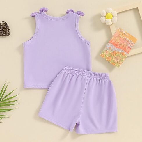 Fernvia Toddler Baby Girl Summer Clothes Sleeveless Tank Tops Shorts Set | 12-18 Months,18-24 Months,2T 3T 4T 5T 6T 7T,Kids,2Pcs Outfits, Daddy Girl Print,Cotton Blend in Saudi Arabia