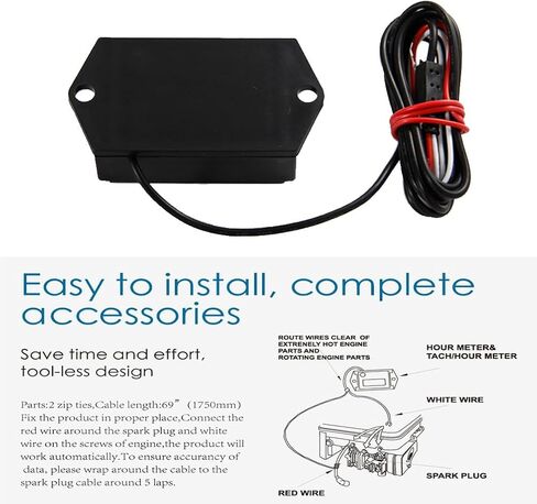 Inductive Tachometer Digital Hour Meter RPM Counter Resettable Hour Meters for Snowmobile Skis Motor Bike Go Kart Lawn Mower Boat in Kuwait