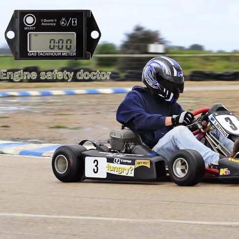 Inductive Tachometer Digital Hour Meter RPM Counter Resettable Hour Meters for Snowmobile Skis Motor Bike Go Kart Lawn Mower Boat in Kuwait