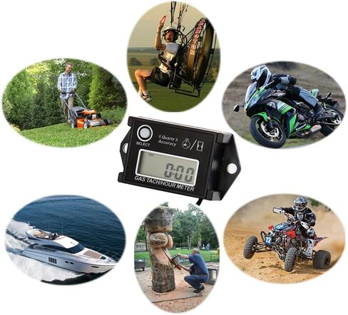 Inductive Tachometer Digital Hour Meter RPM Counter Resettable Hour Meters for Snowmobile Skis Motor Bike Go Kart Lawn Mower Boat in Kuwait