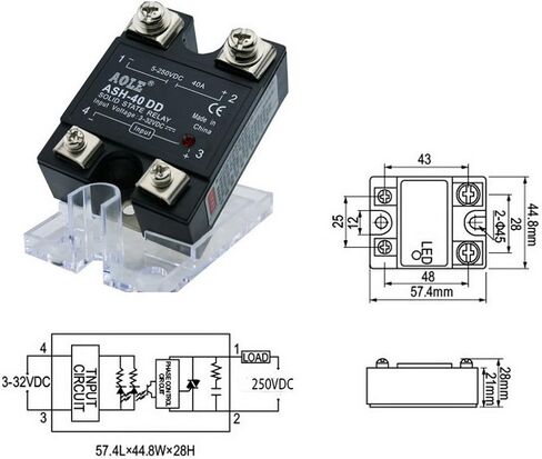 WerFamily SSR Solid State Relay SSR-40DD DC-DC 3-32V DC / 5-250V DC / 40A in Saudi Arabia
