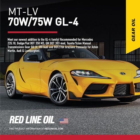 Red Line (50605) MT-LV 70W/75W GL-4 زيت تشحيم زيت التروس الاصطناعي عالي الأداء لناقل الحركة اليدوي وناقل الحركة - 1 جالون in Saudi Arabia