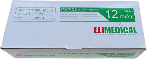 حقنة بيطرية يمكن التخلص منها، 12cc Luer Slip، بدون إبرة، معبأة بشكل فردي، 100 لكل صندوق، 10ST in Kuwait