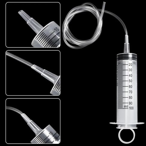 12 عبوة من حقنة بلاستيكية، 100 مل/سم مكعب محاقن كبيرة مع 12 قطعة من الأنابيب البلاستيكية سهلة الاستخدام مقاس 8 بوصة للمختبر العلمي، وإعادة تعبئة السوائل، والحقن، وإطعام الحيوانات الأليفة in Kuwait
