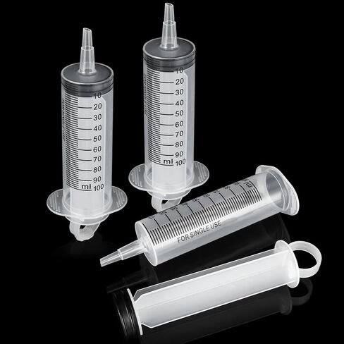 12 عبوة من حقنة بلاستيكية، 100 مل/سم مكعب محاقن كبيرة مع 12 قطعة من الأنابيب البلاستيكية سهلة الاستخدام مقاس 8 بوصة للمختبر العلمي، وإعادة تعبئة السوائل، والحقن، وإطعام الحيوانات الأليفة in Kuwait