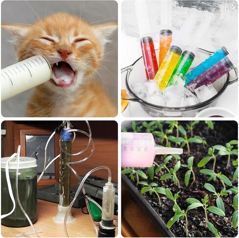 12 عبوة من حقنة بلاستيكية، 100 مل/سم مكعب محاقن كبيرة مع 12 قطعة من الأنابيب البلاستيكية سهلة الاستخدام مقاس 8 بوصة للمختبر العلمي، وإعادة تعبئة السوائل، والحقن، وإطعام الحيوانات الأليفة in Kuwait