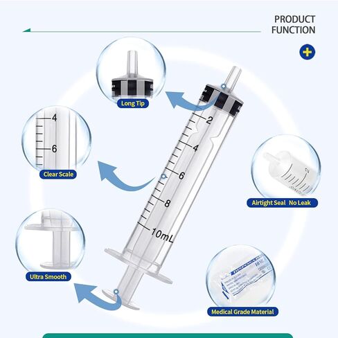 20 Pack Plastic Syringes, Luer Slip Syringe without Needle Individually Sealed Liquid Measuring Syringes Tools for Scientific Labs, Feeding Pets(3ML/5ML/10ML/20ML) in Saudi Arabia
