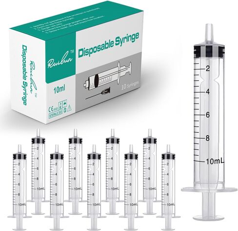 20 Pack Plastic Syringes, Luer Slip Syringe without Needle Individually Sealed Liquid Measuring Syringes Tools for Scientific Labs, Feeding Pets(3ML/5ML/10ML/20ML) in Saudi Arabia
