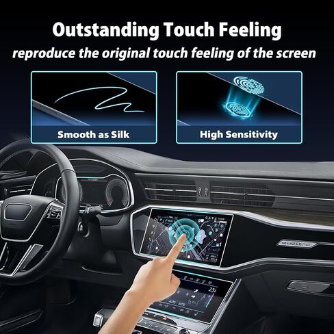 LUWU لعام 2023 2024 Audi A6 A7 Q7 Q8 واقي شاشة Audi A6 A7 Q7 Q8 ملحقات 2019-2024 Audi A6 A7 واقي شاشة من الزجاج المقسى 9H مضاد للوهج Q7 Q8 شاشة لمس واقية فيلم معلومات ترفيهية in Kuwait
