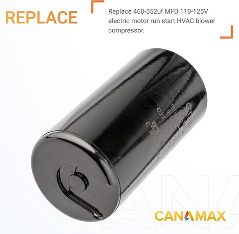 Canamax 708-850 MFD uf 50/60 هرتز 110-125 فولت تيار متردد مكثف بدء مستدير - بديل لتشغيل محرك التيار المتردد أو تشغيل المروحة ومكيف الهواء البارد أو الحراري - يستبدل 11028 11928 PMJ708 PMJ708A in Kuwait