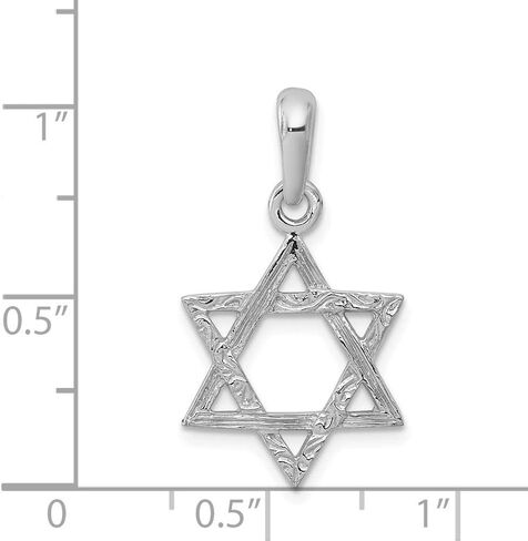 FB JEWELS Solid 14K White Gold Star Of David Pendant (0.59 x 1.02 Inches) in Saudi Arabia