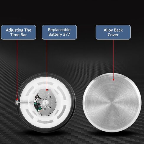 ساعة سيارة تناظرية من Shudyear، ساعات صغيرة تعمل بالبطارية، ساعة صغيرة صغيرة مضيئة بفتحة تهوية للسيارة للوحة القيادة والقارب والدراجة المركزية (أسود مع قاعدة) in Kuwait