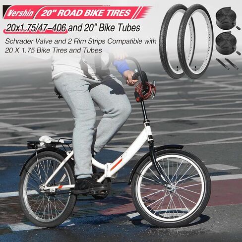 إطارات دراجة مقاس 20 بوصة مقاس 20x1.75/47-406 و20 بوصة صمام شريدر مع رافعتين للإطارات متوافقة مع إطارات وأنابيب الدراجة/الدراجات مقاس 20 × 1.65 20 × 1.70 20 × 1.75 20 × 1.80 in Kuwait