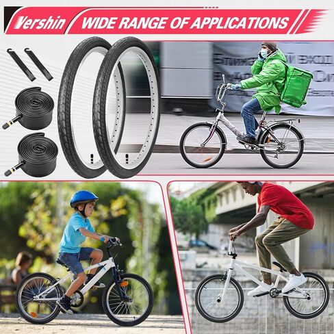 إطارات دراجة مقاس 20 بوصة مقاس 20x1.75/47-406 و20 بوصة صمام شريدر مع رافعتين للإطارات متوافقة مع إطارات وأنابيب الدراجة/الدراجات مقاس 20 × 1.65 20 × 1.70 20 × 1.75 20 × 1.80 in Kuwait