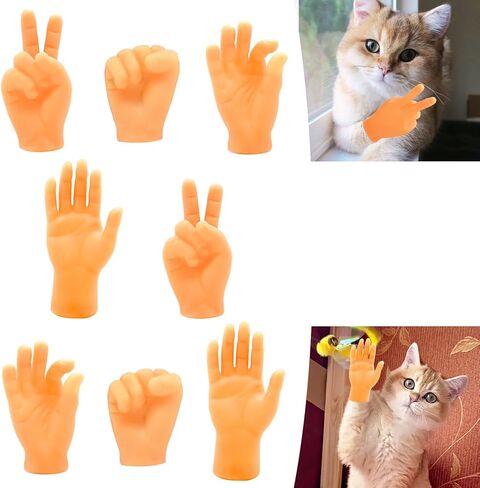 Newmemo أيدي صغيرة للقطط، أيدي أصابع صغيرة، أيدي قطط صغيرة للأصابع، دمية إصبع لمخالب القطط، قفازات أصابع للحيوانات الأليفة، أيدي صغيرة ناعمة لتدليك القطط، عرض دمى مضحك لأداء الكمامة (10 قطع) in Kuwait