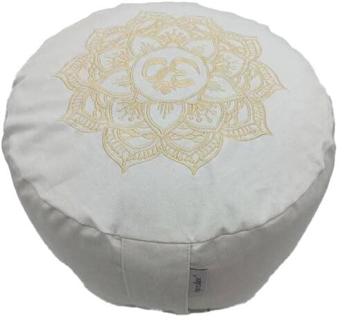 Vendorus Meditation Cushion Yoga Pillow with Buckwheat Hull Fill, Round Bolster Pillow for Sitting and Meditating, White, 30 * 30 * 15 cm in Saudi Arabia