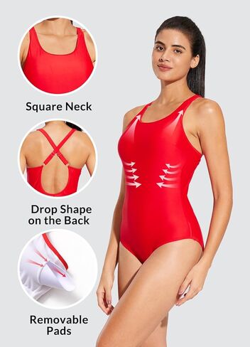BALEAF Women's Lycra Athletic One Piece Swimsuits Durable Training Open Back Racing Bathing Suit Girs Swimwear in Saudi Arabia