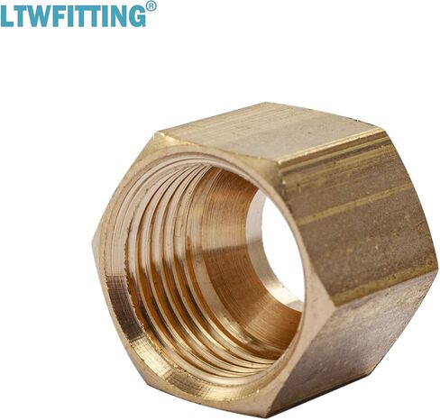 LTWFITTING 5/16 بوصة أكمام ضغط نحاسية مع صامولة ضغط 5/16 بوصة، تركيب ضغط نحاسي (عبوة من 75) in Saudi Arabia