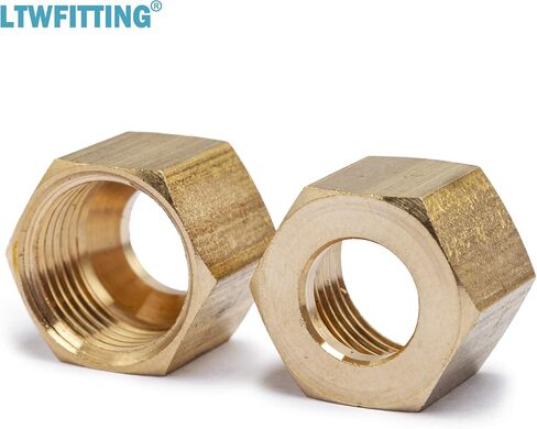 LTWFITTING 5/16 بوصة أكمام ضغط نحاسية مع صامولة ضغط 5/16 بوصة، تركيب ضغط نحاسي (عبوة من 75) in Saudi Arabia