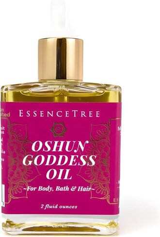 EssenceTree Holistic Life Oshun Goddess 24k Gold Oil All-in-One Whole Body Oil for Skin, Hair and Bath, Alluring Vanilla Spice Scent, GLOW UP with Vitamin E, Evening Primrose Oil in Saudi Arabia