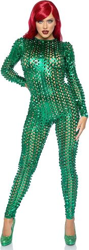 Leg Avenue womens Laser Cut Metallic Catsuit in Saudi Arabia