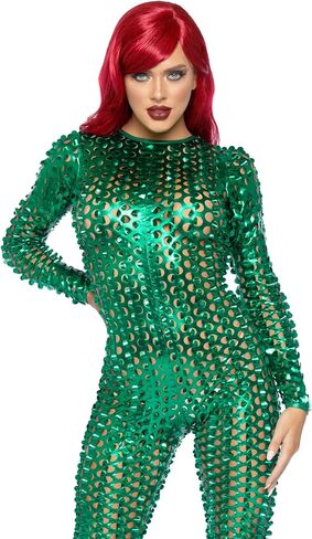 Leg Avenue womens Laser Cut Metallic Catsuit in Saudi Arabia