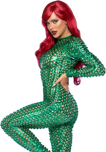 Leg Avenue womens Laser Cut Metallic Catsuit in Saudi Arabia