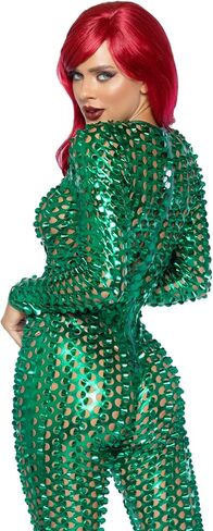 Leg Avenue womens Laser Cut Metallic Catsuit in Saudi Arabia