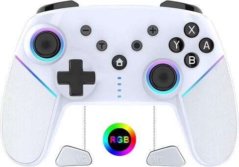 وحدة تحكم لاسلكية Switch Pro لجهاز تحكم Nintendo Switch/Lite/OLED، وحدة تحكم Nintendo Switch Pro مع ضوء LED رائع، قابلة للبرمجة، 6 محاور، توربو قابل للتعديل، اهتزاز مزدوج 4 سرعات، استيقظ in Kuwait