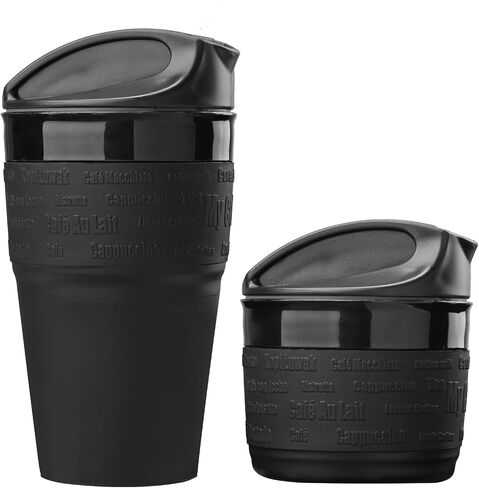 ZEYENNEYEZ Collapsible Silicone Coffee Cup/Mug, 350 ml/12oz, Reuseable Travel Mug, Silicone Folding Cup with Lid, BPA Free, Dishwasher Safe, For Hot or Cold Beverages, Non-Toxic in Saudi Arabia