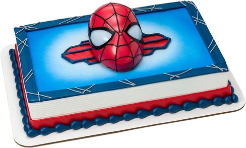 DecoPac Marvel's Spider-Man™ Spider and Mask Rings, Spider-Man Cupcake Decorations, Red and Blue Food Safe Cake Toppers – 24 Pack in Kuwait