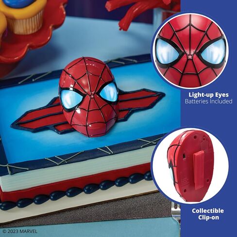 DecoPac Marvel's Spider-Man™ Spider and Mask Rings, Spider-Man Cupcake Decorations, Red and Blue Food Safe Cake Toppers – 24 Pack in Kuwait
