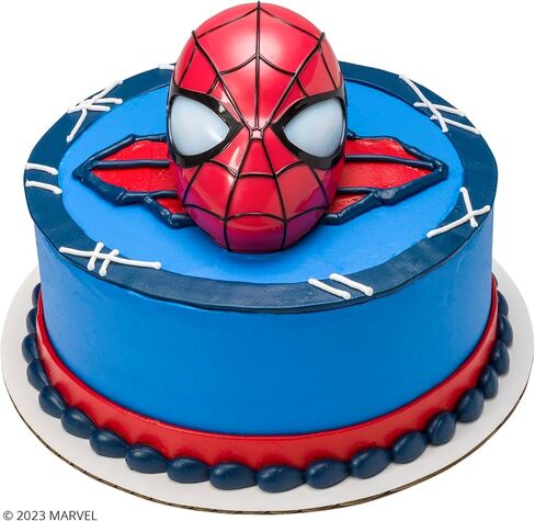 DecoPac Marvel's Spider-Man™ Spider and Mask Rings, Spider-Man Cupcake Decorations, Red and Blue Food Safe Cake Toppers – 24 Pack in Kuwait
