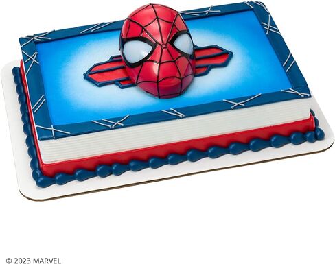 DecoPac Marvel's Spider-Man™ Spider and Mask Rings, Spider-Man Cupcake Decorations, Red and Blue Food Safe Cake Toppers – 24 Pack in Kuwait
