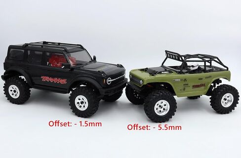 hobbysoul Adjustable Offset 1/24 Wheels and Tires Silver Color, 1.0 Tires & Negative Offset Heavy 1.0 Beadlock Wheels Rims for 1:24 RC Crawler Axial SCX24 & 1/18 TRX4M,(4-Pack, Assembled) in Saudi Arabia