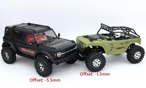 hobbysoul Adjustable Offset 1/24 Wheels and Tires Silver Color, 1.0 Tires & Negative Offset Heavy 1.0 Beadlock Wheels Rims for 1:24 RC Crawler Axial SCX24 & 1/18 TRX4M,(4-Pack, Assembled) in Saudi Arabia