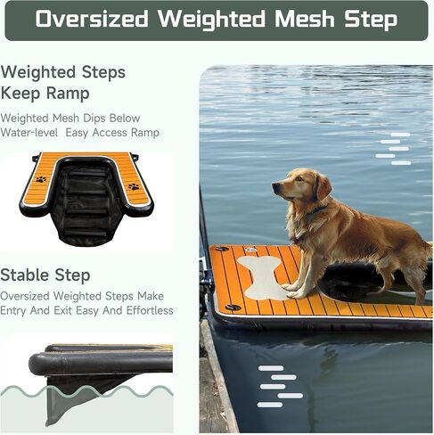 Pohare Dog Pool Ramp Pup Plank for Boat(60"×40"), Safe & Easy Access to Water for Dogs, Dog Boat Ramp for Swimming Dogs Up to 210 Pounds Dog Floats for Pool, Dock, & Lake in Saudi Arabia
