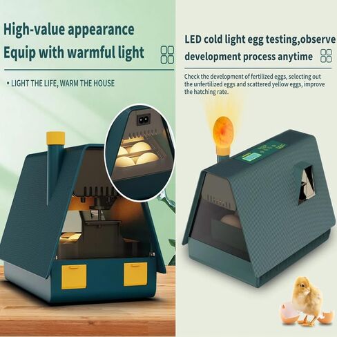 Egg Incubator with Automatic Egg turning and Humidity Control, 10 Eggs Incubator with Automatic Temperature Control, Eggs Incubator for Hatching Chicken Goose Pigeon Quail Duck in Saudi Arabia