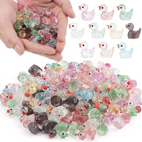 100Pcs Mini Resin Ducks, Tiny Ducks Figurines Bulk for Miniature Dollhouse Decor Accessories Garden Aquarium Potted DIY Ornament Party Toys in Kuwait