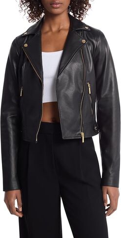 Michael Kors Women's Leather Moto Jacket in Saudi Arabia