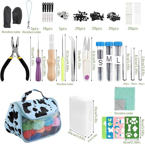 JUPEAN Needle Felting Kit, Wool Roving (5g/Color), Complete Needle Felting Starter Kit with Basic Felt Tools and Supplies Wool Fibre Spinning Craft Wet Felting Material for Beginners in Kuwait