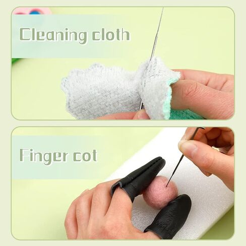 JUPEAN Needle Felting Kit, Wool Roving (5g/Color), Complete Needle Felting Starter Kit with Basic Felt Tools and Supplies Wool Fibre Spinning Craft Wet Felting Material for Beginners in Kuwait