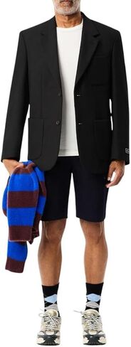 Lacoste Men's Slim Fit Stretch Cotton Bermuda Shorts, Black, 34 in Kuwait