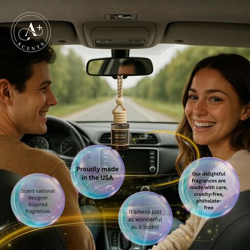 Car Hanging Diffuser - Invigorating Coffee Scented Car Freshener with Luxurious Design - Lasts up to 60 days (Espresso Shot) in Saudi Arabia