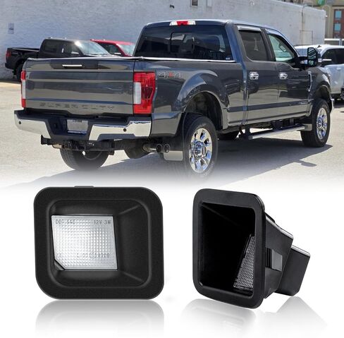LED License Plate Light Compatible with 2017-2024 Ford F250 F350 F450 Super Duty Pickup Truck Tag Lamp Assembly with Socket 6000K White Bulb, Pack of 2 in Saudi Arabia