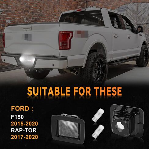 LED License Plate Light Compatible with 2017-2024 Ford F250 F350 F450 Super Duty Pickup Truck Tag Lamp Assembly with Socket 6000K White Bulb, Pack of 2 in Saudi Arabia