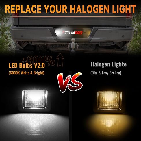 LED License Plate Light Compatible with 2017-2024 Ford F250 F350 F450 Super Duty Pickup Truck Tag Lamp Assembly with Socket 6000K White Bulb, Pack of 2 in Saudi Arabia