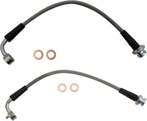 TRQ Rear Performance Brake Hose Set Compatible with 1992-1994 Honda Civic in Kuwait
